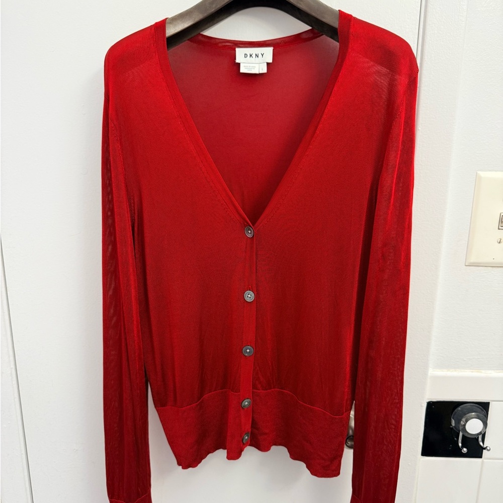 DKNY Vivid Red Women's Cardigan